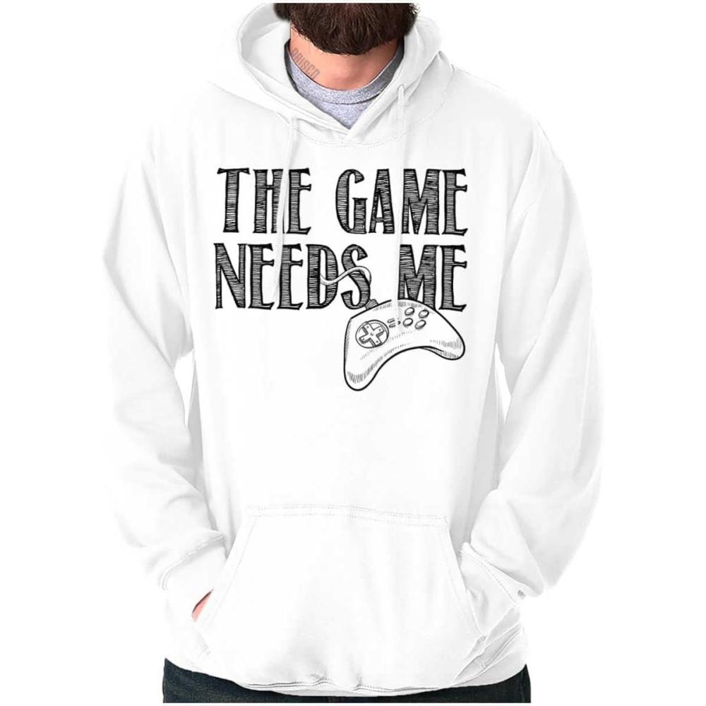 imageBrisco Brands Game Needs Me PC Gamer Nerdy Geeky Hoodie Sweatshirt Women MenWhite