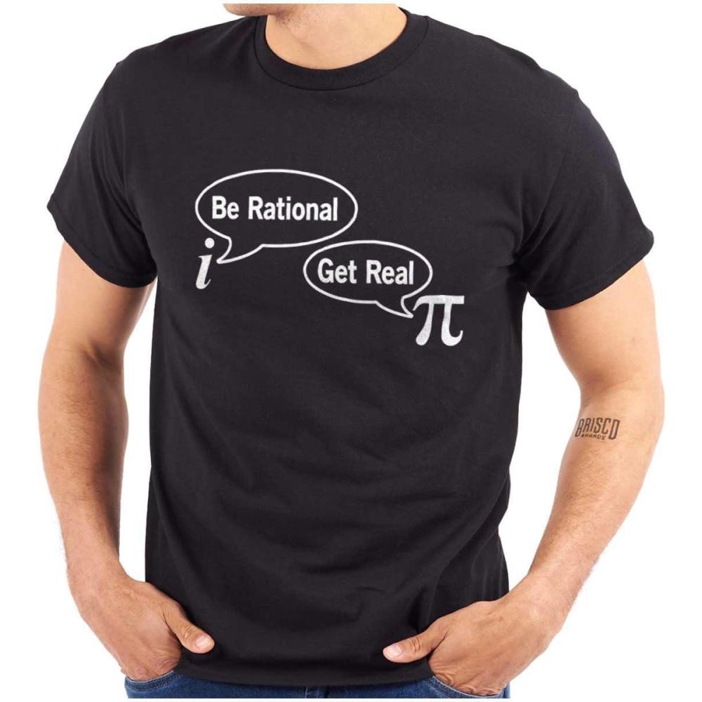 imagePi Be Rational Get Real Math Geek Graphic T Shirt Men or WomenBlack