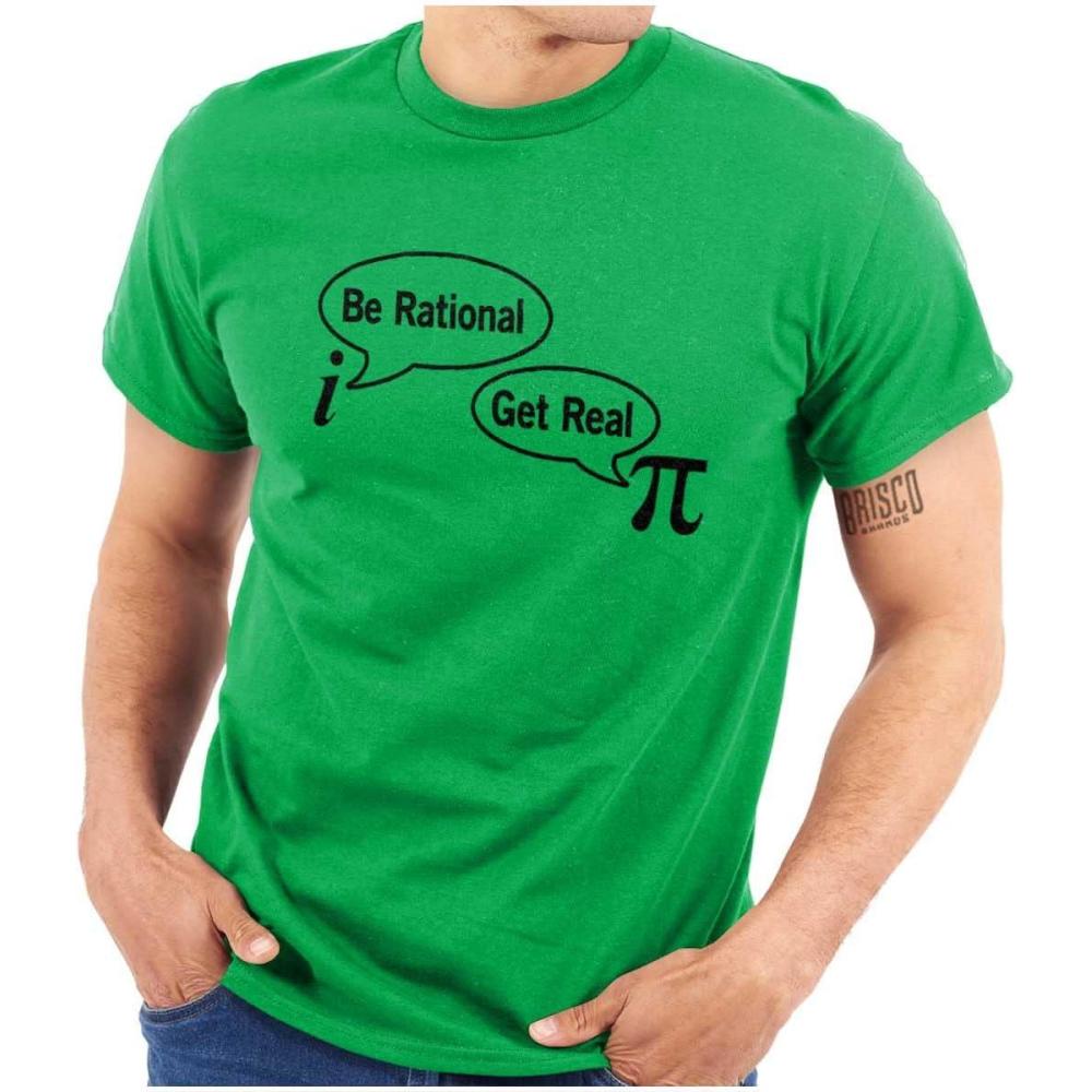 imagePi Be Rational Get Real Math Geek Graphic T Shirt Men or WomenIrish Green