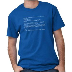 Blue Screen of Death Virus Techie Graphic T Shirt Men or Women(Royal)