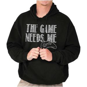 Brisco Brands Game Needs Me PC Gamer Nerdy Geeky Hoodie Sweatshirt Women Men(Black)