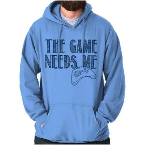 Brisco Brands Game Needs Me PC Gamer Nerdy Geeky Hoodie Sweatshirt Women Men(Carolina Blue)