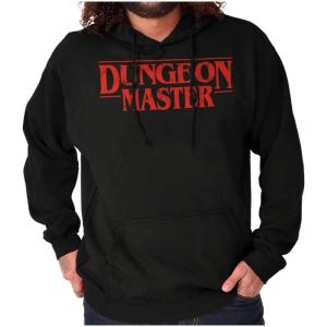 Brisco Brands Nerdy Fantasy Game Dungeon Master Hoodie Sweatshirt Women Men(Black)