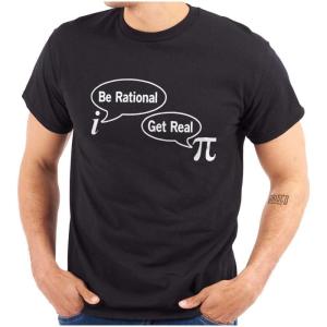 Pi Be Rational Get Real Math Geek Graphic T Shirt Men or Women(Black)
