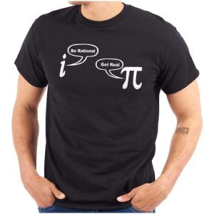 Rational Real Pi Pie Number Math Nerd Graphic T Shirt Men or Women(Black)