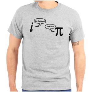 Rational Real Pi Pie Number Math Nerd Graphic T Shirt Men or Women(Sport Grey)