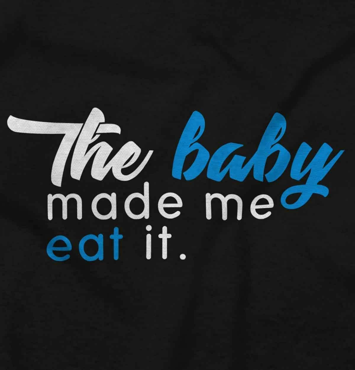 imageBrisco Brands Womens Maternity Baby Made Me Eat It Expecting Bump T Shirt TeeBlack White Blue Ink