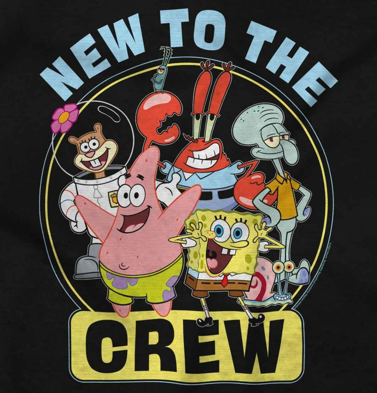 imageBrisco Brands Womens Maternity Spongebob and Friends New to The Crew T Shirt TeeBlack