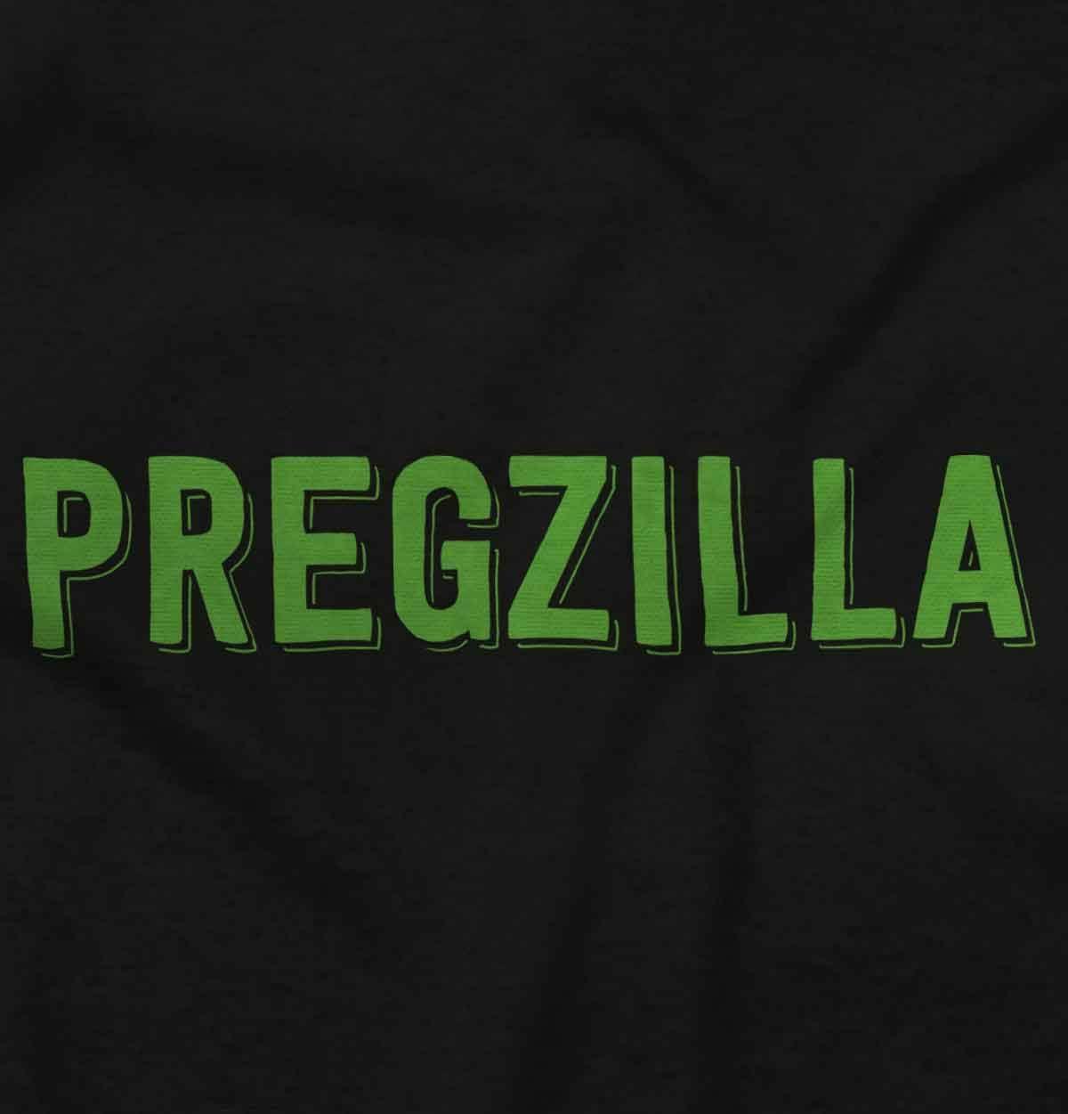 imageWomens Maternity Pregzilla Funny Expecting Bump T Shirt TeeBlack