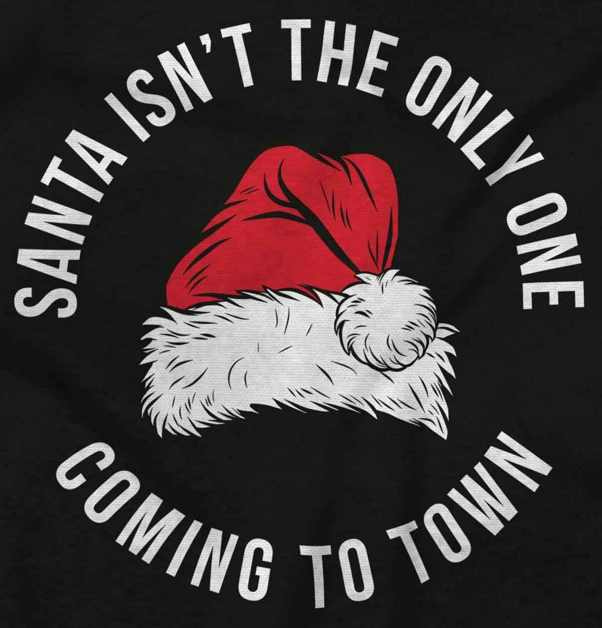 imageWomens Maternity Santa Isnt Only One Coming to Town T Shirt TeeBlack