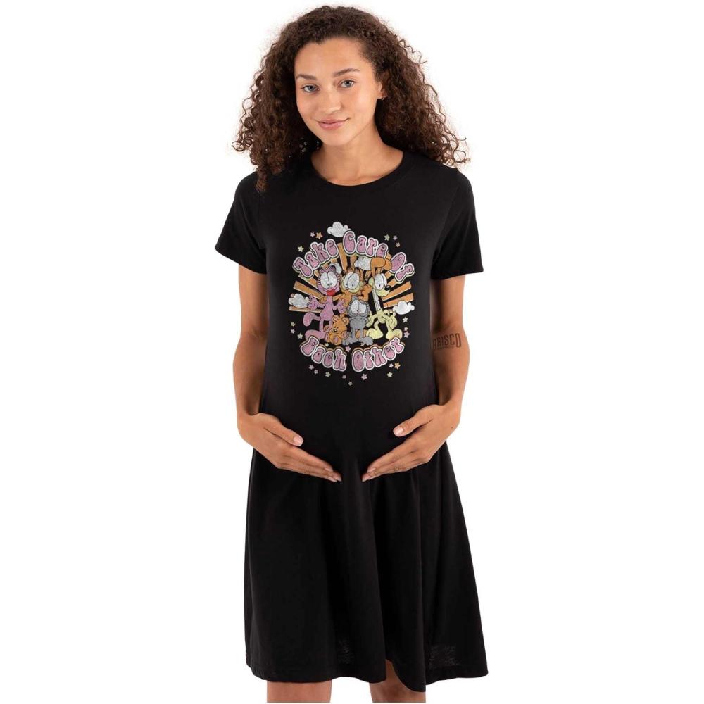 imageWomens Maternity Garfield Take Care of Each Other Pregnancy DressBlack