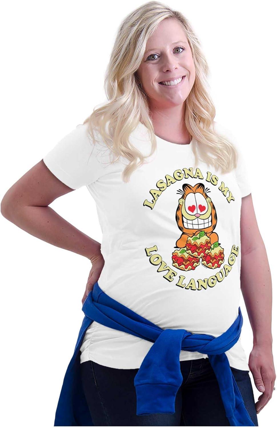 imageWomens Maternity Funny Garfield Lasagna Love Language T Shirt Tee
