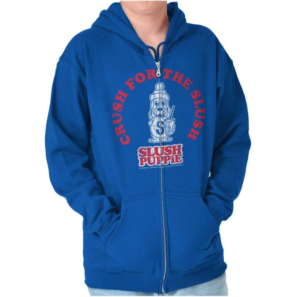 imageBrisco Brands Crush For The Slush Puppie Logo Zip Up Hoodie Mens WomensRoyal