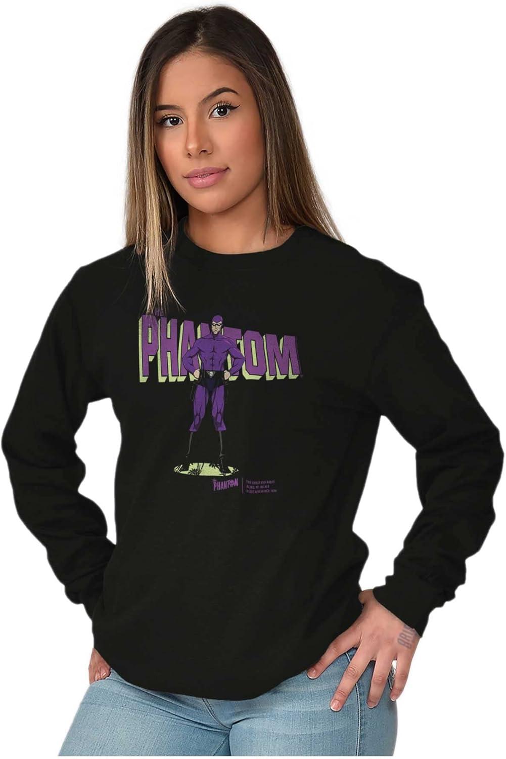 imageBrisco Brands The Phantom Old School Superhero Long Sleeve Tshirt Men WomenBlack