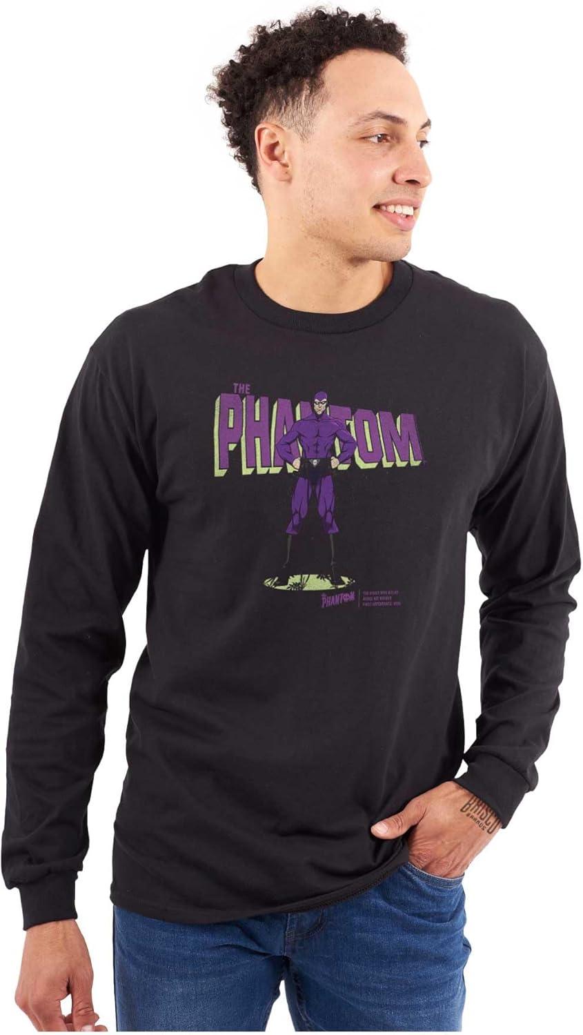 imageBrisco Brands The Phantom Old School Superhero Long Sleeve Tshirt Men WomenBlack