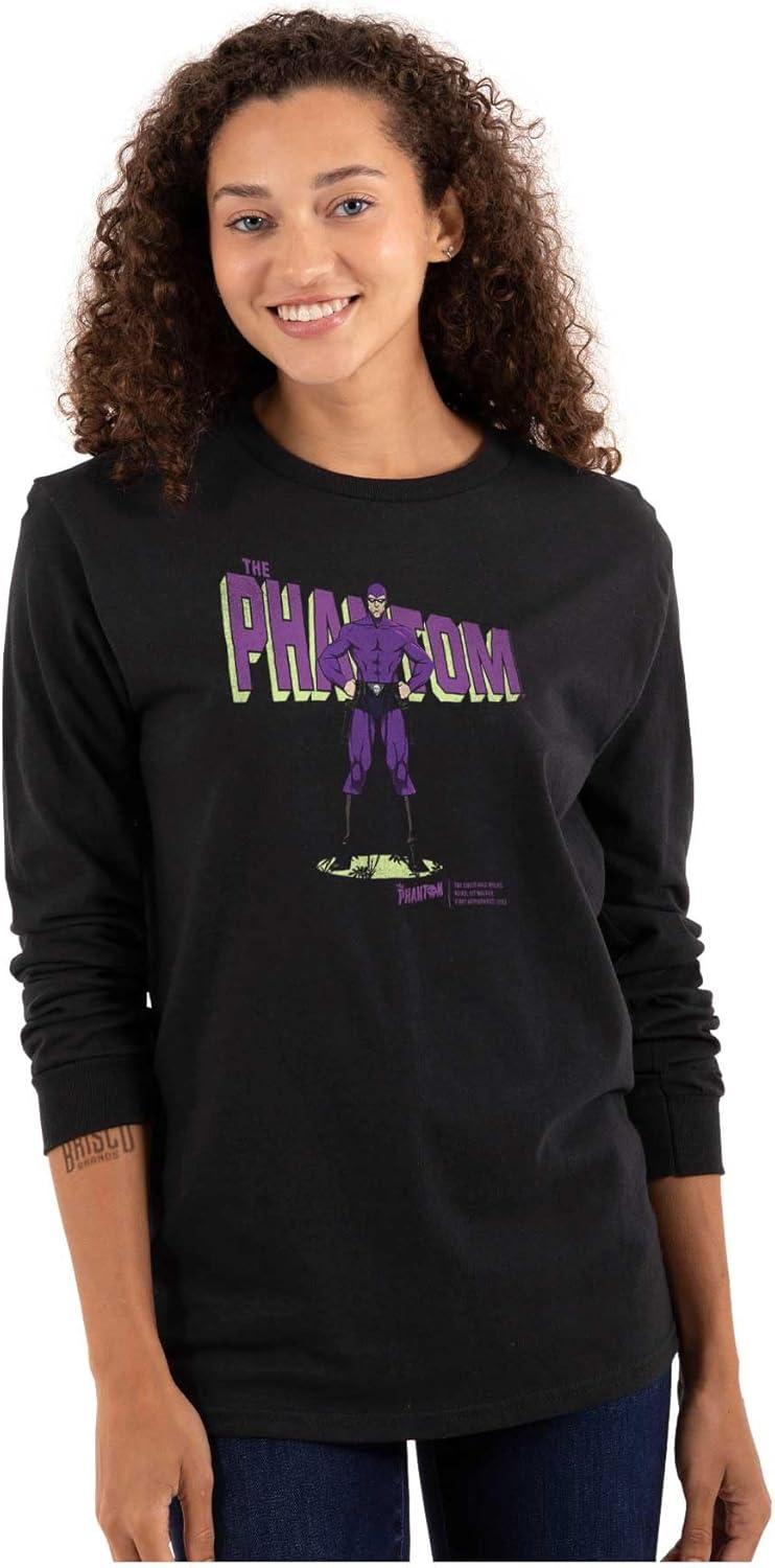 imageBrisco Brands The Phantom Old School Superhero Long Sleeve Tshirt Men WomenBlack