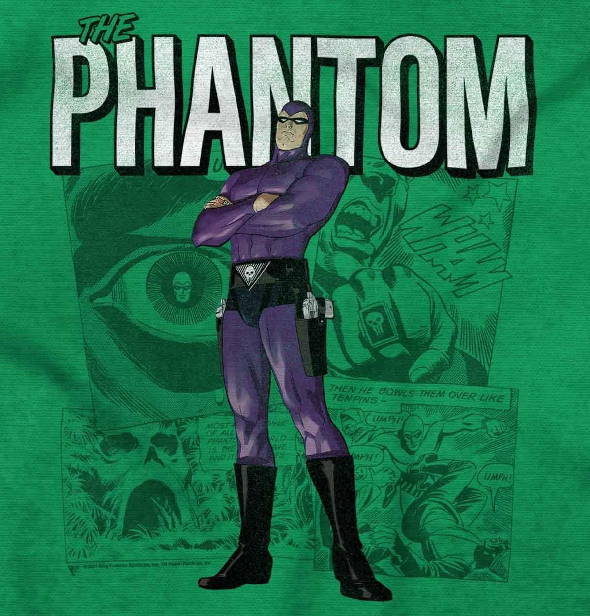 imageBrisco Brands the Phantom Retro Comic Superhero Sweatshirt for Men or WomenIrish Green