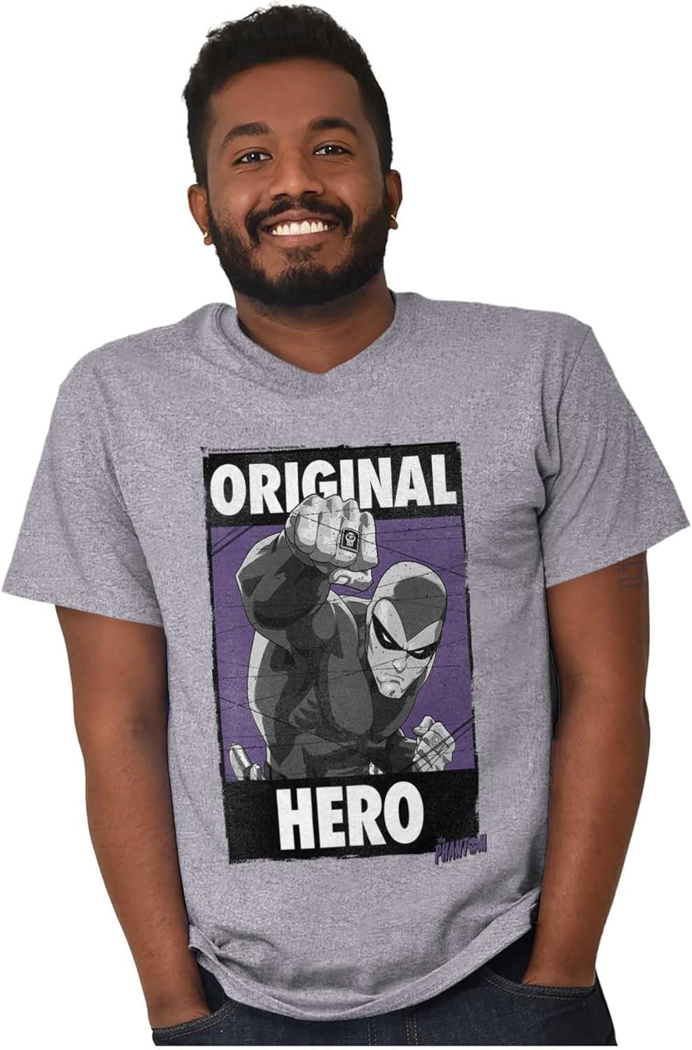 imageThe Phantom Original Hero Superhero Graphic T Shirt Men or WomenSport Grey