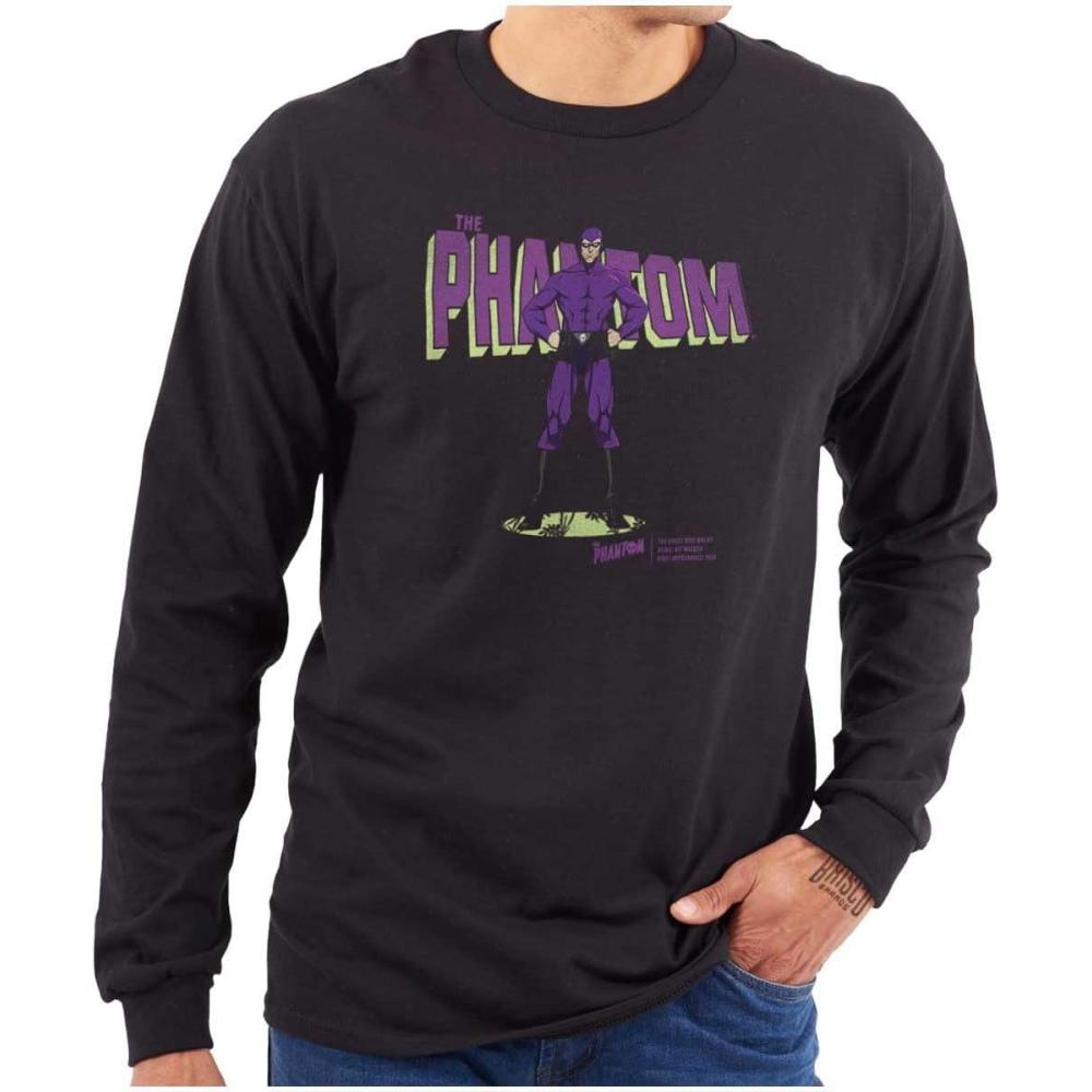 imageBrisco Brands The Phantom Old School Superhero Long Sleeve Tshirt Men WomenBlack