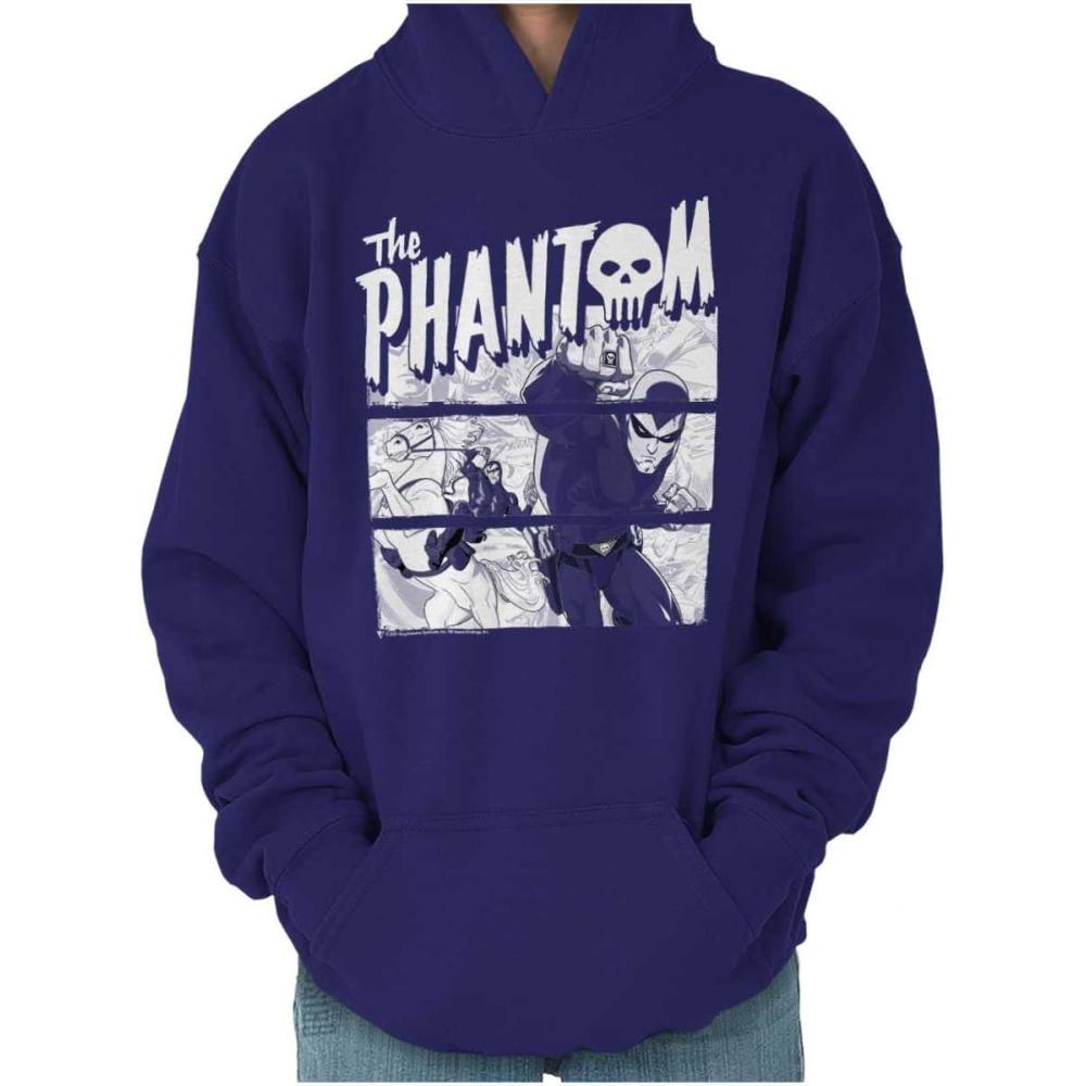 imageBrisco Brands the Phantom Vintage Comic Book Skull Youth Hoodie Boy GirlPurple