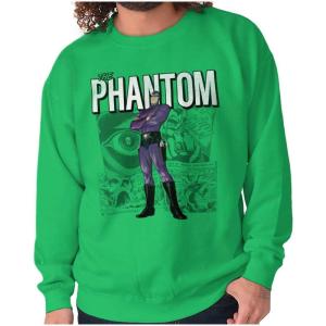 Brisco Brands the Phantom Retro Comic Superhero Sweatshirt for Men or Women(Irish Green)