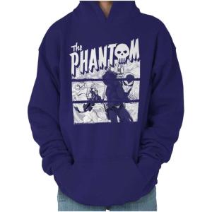 Brisco Brands the Phantom Vintage Comic Book Skull Youth Hoodie Boy Girl(Purple)
