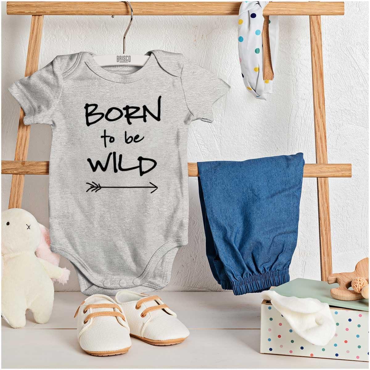 imageBorn To Be Wild Playtime Playground Baby Romper Boys or GirlsHeather