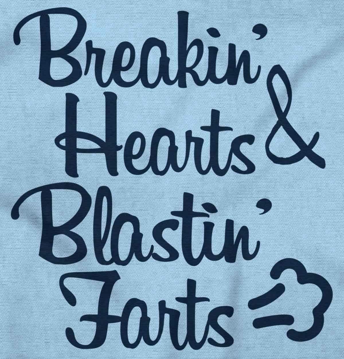 imageBreakin Hearts Blastin Funny Silly Baby Romper Boys or GirlsLight Blue