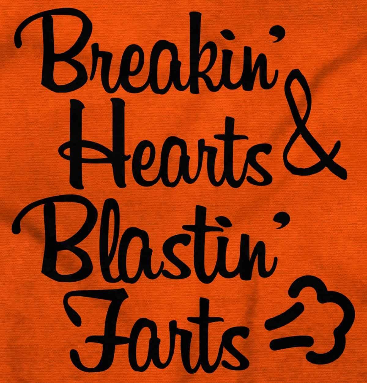 imageBreakin Hearts Blastin Funny Silly Baby Romper Boys or GirlsOrange