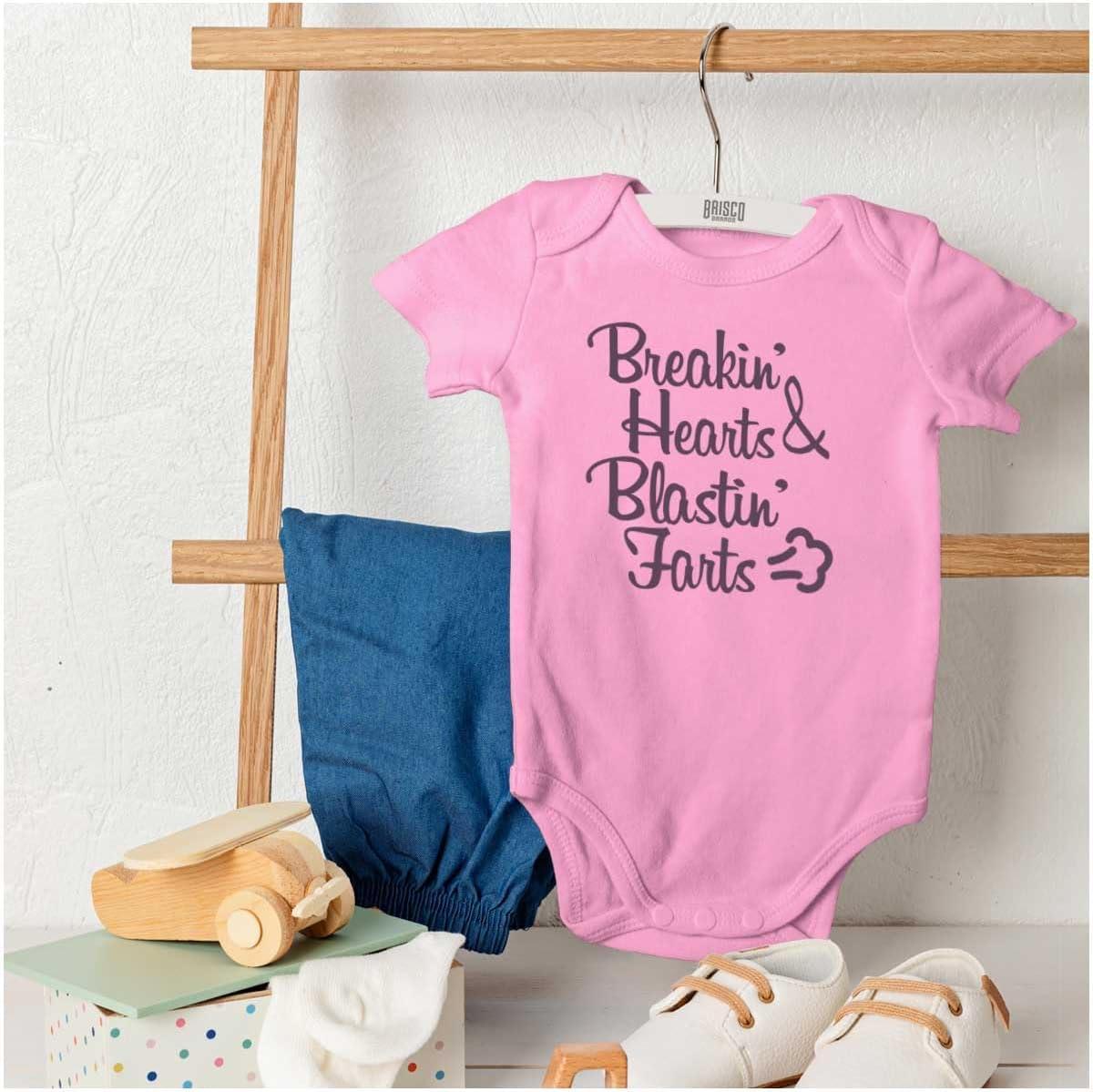 imageBreakin Hearts Blastin Funny Silly Baby Romper Boys or GirlsPink
