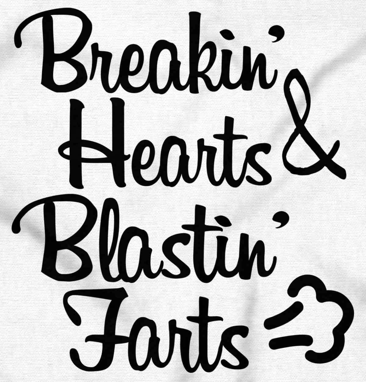 imageBreakin Hearts Blastin Funny Silly Baby Romper Boys or GirlsWhite