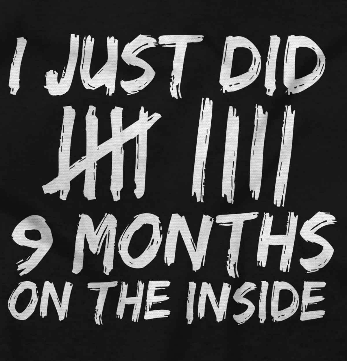 imageBrisco Brands 9 Months On The Inside Tally Marks Baby Romper Boys or GirlsBlack
