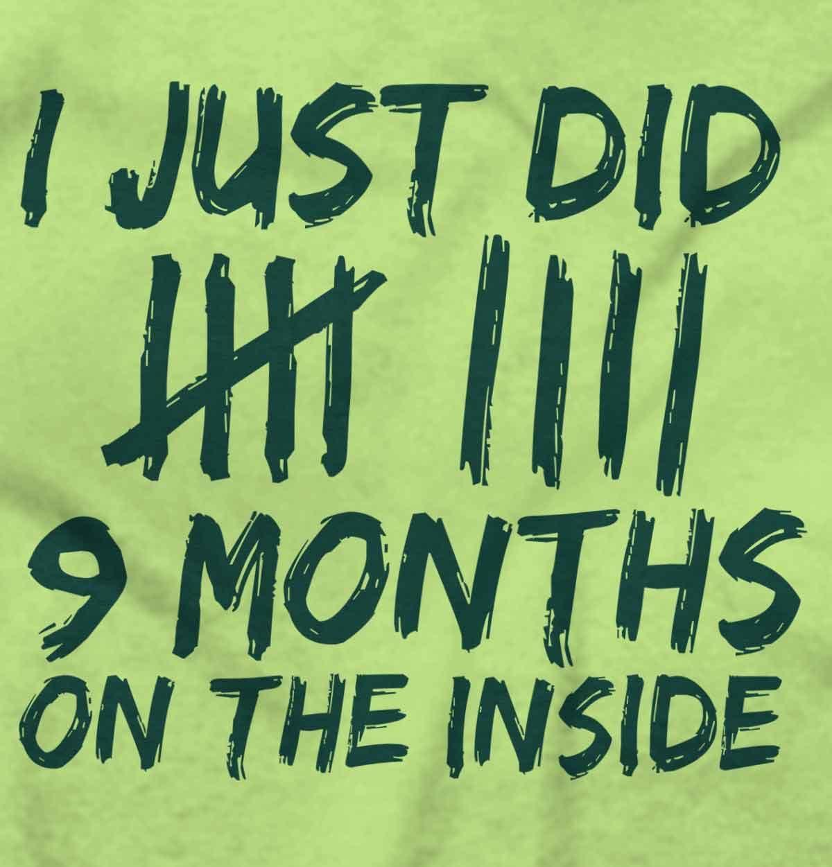 imageBrisco Brands 9 Months On The Inside Tally Marks Baby Romper Boys or GirlsKey Lime