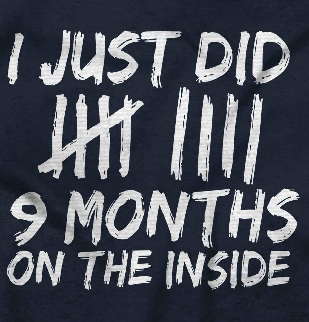 imageBrisco Brands 9 Months On The Inside Tally Marks Baby Romper Boys or GirlsNavy