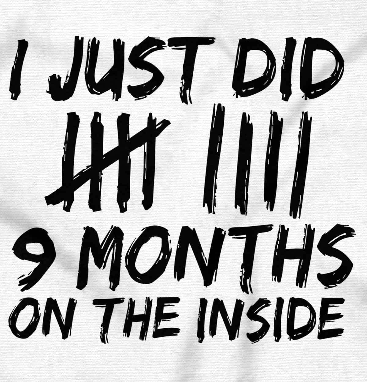 imageBrisco Brands 9 Months On The Inside Tally Marks Baby Romper Boys or GirlsWhite