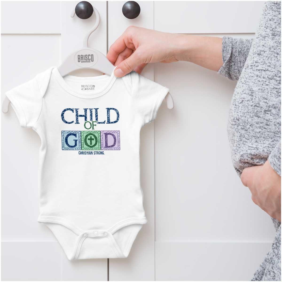 imageBrisco Brands Child of God Christian Jesus Christ Baby Romper Boys or GirlsWhite