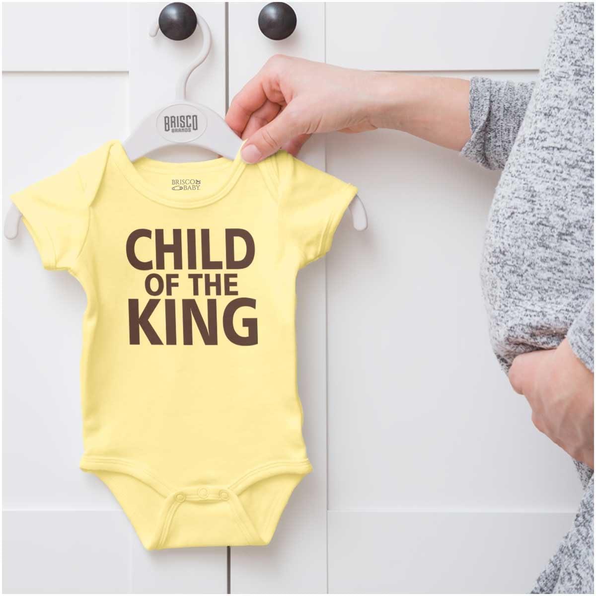imageBrisco Brands Child of the King Christian Religious Baby Romper Boys or GirlsBanana
