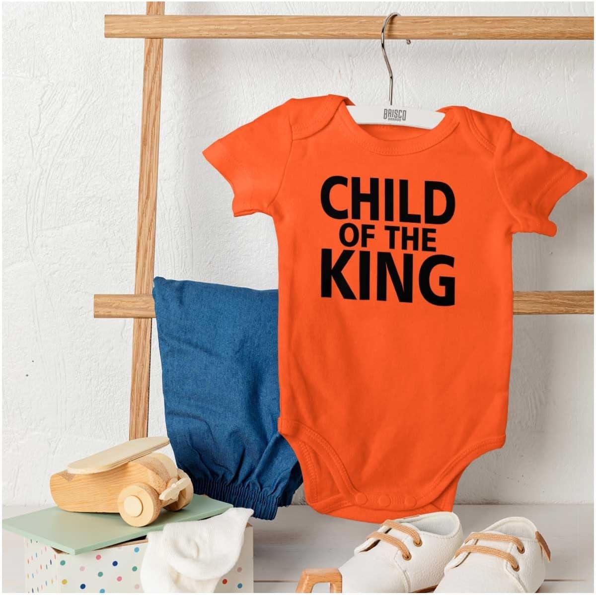 imageBrisco Brands Child of the King Christian Religious Baby Romper Boys or GirlsOrange