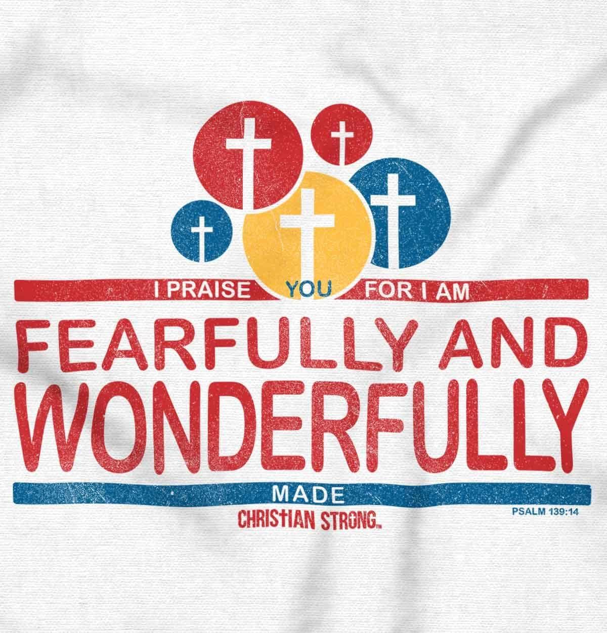 imageBrisco Brands Christian Fearfully Wonderfully Made Baby Romper Boys or GirlsWhite
