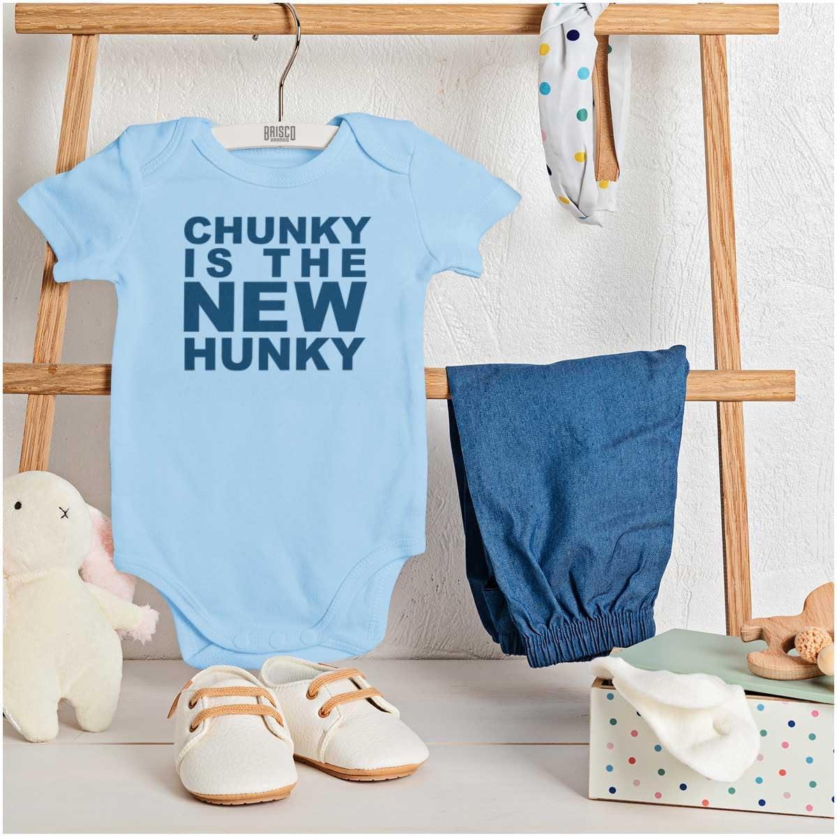 imageBrisco Brands Chunky is the New Hunky Trend Baby Bodysuit Jumper BoysLight Blue