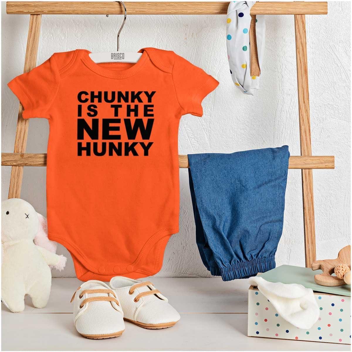 imageBrisco Brands Chunky is the New Hunky Trend Baby Bodysuit Jumper BoysOrange