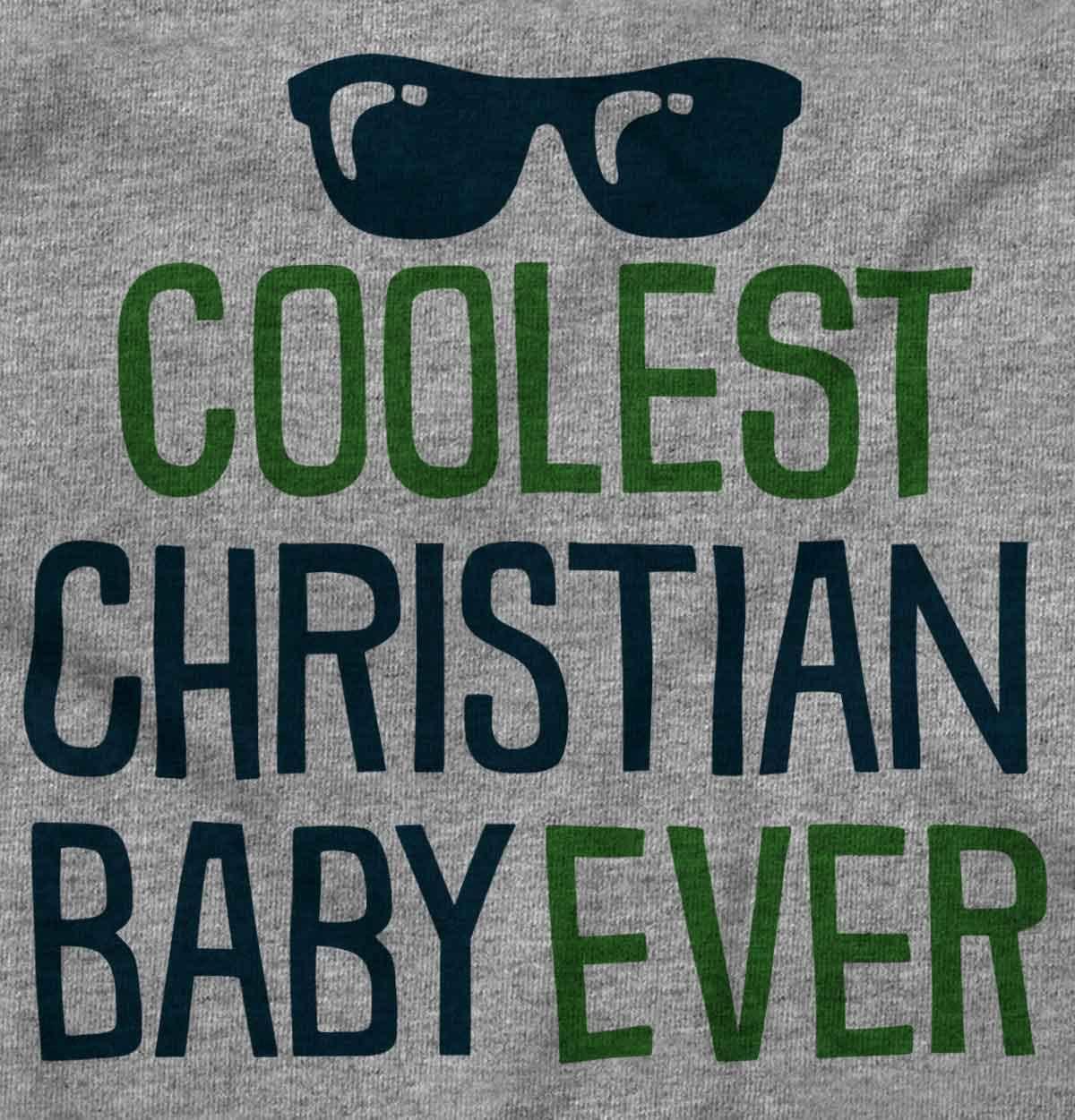 imageBrisco Brands Coolest Christian Baby Ever Religious Baby Romper Boys or GirlsHeather