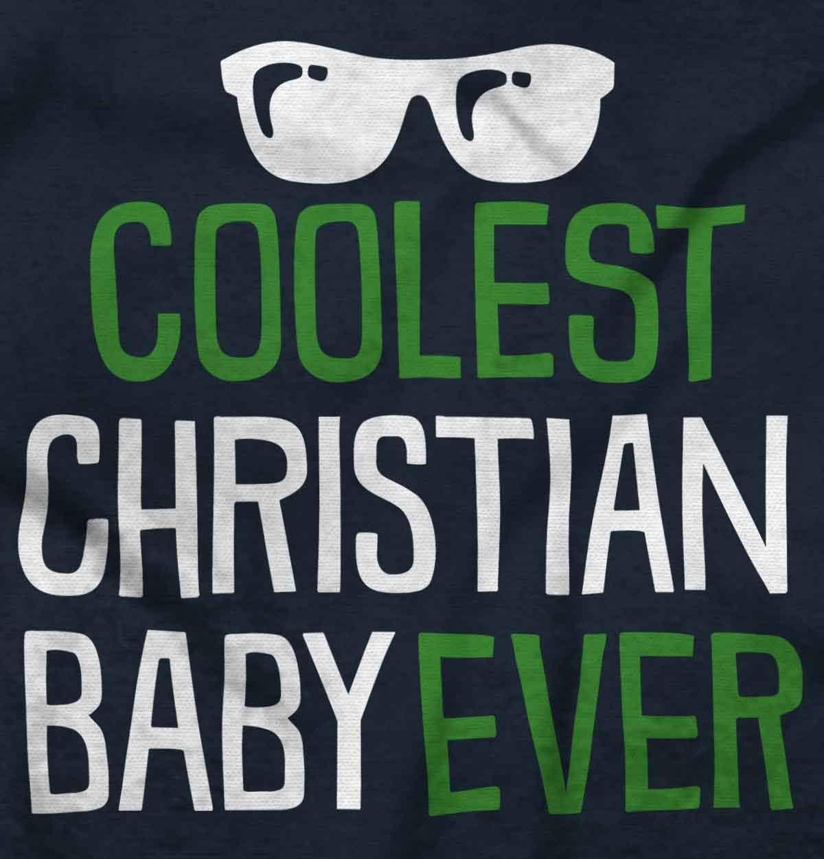 imageBrisco Brands Coolest Christian Baby Ever Religious Baby Romper Boys or GirlsNavy