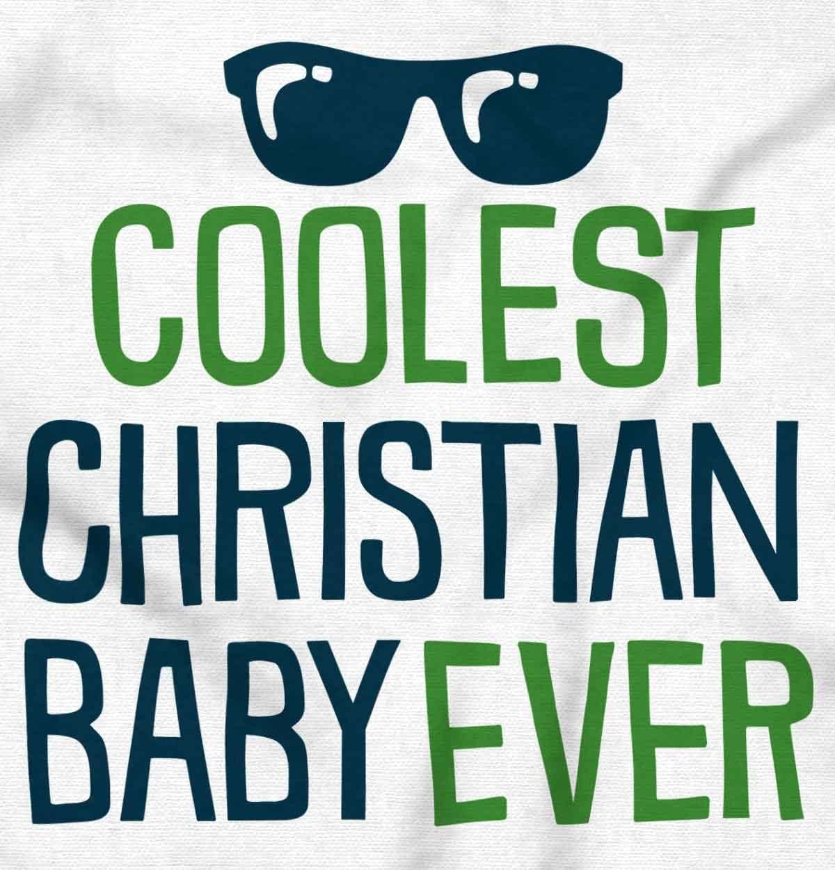 imageBrisco Brands Coolest Christian Baby Ever Religious Baby Romper Boys or GirlsWhite