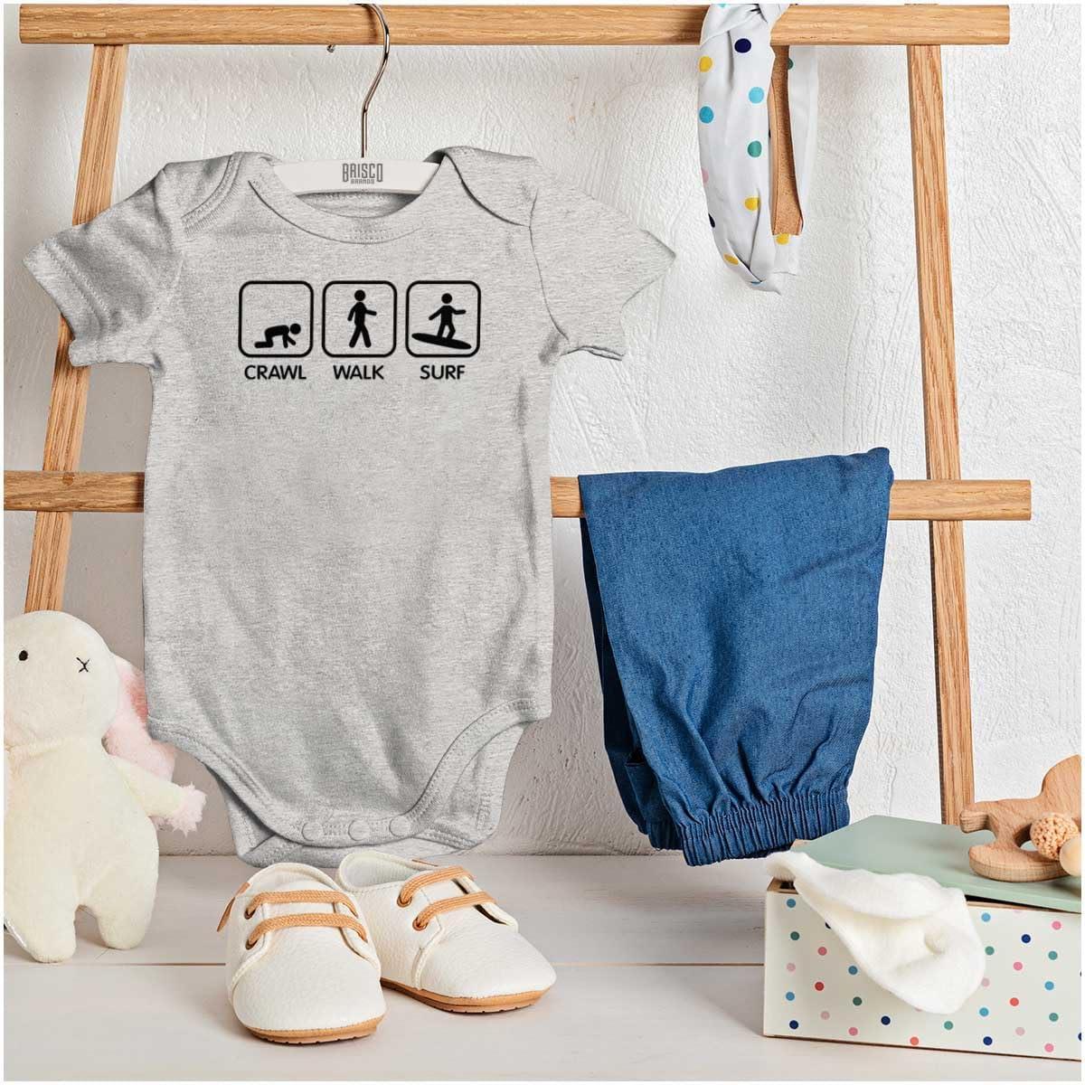 imageBrisco Brands Crawl Walk Surf Baby Romper Boys or GirlsHeather