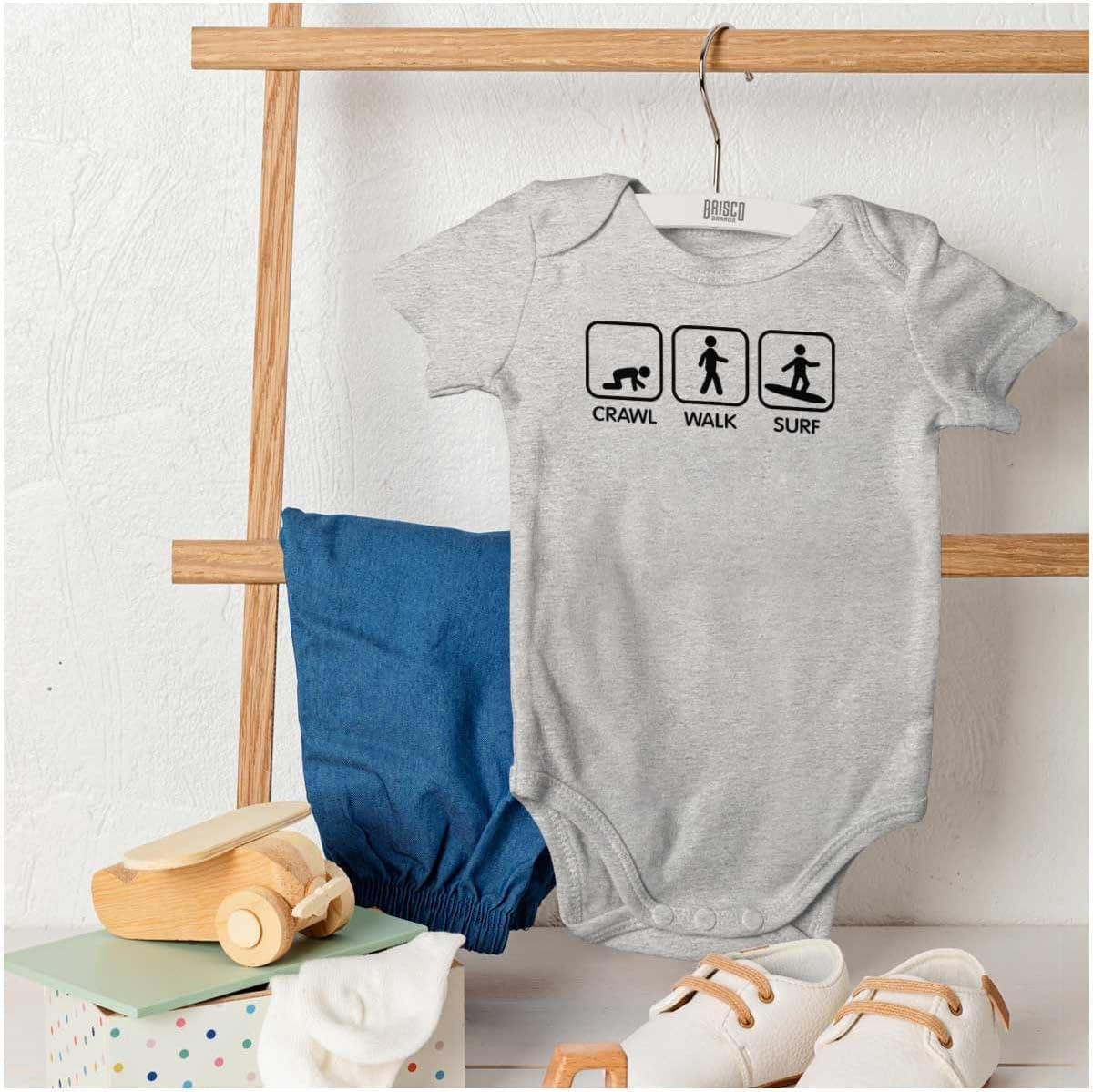 imageBrisco Brands Crawl Walk Surf Baby Romper Boys or GirlsHeather