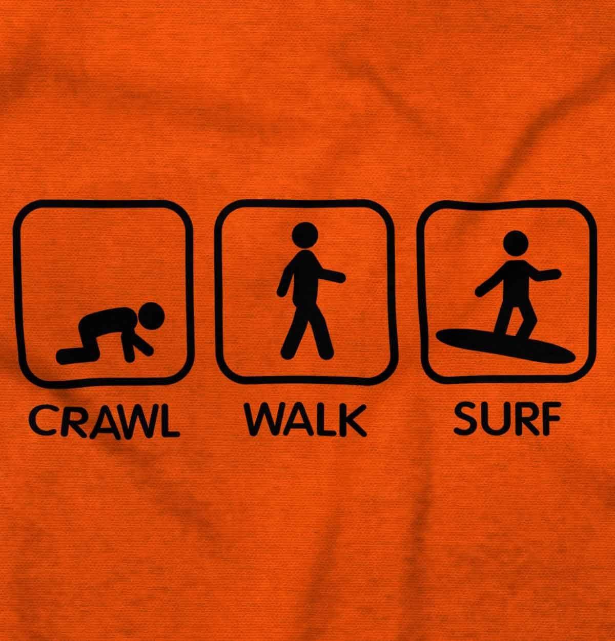 imageBrisco Brands Crawl Walk Surf Baby Romper Boys or GirlsOrange