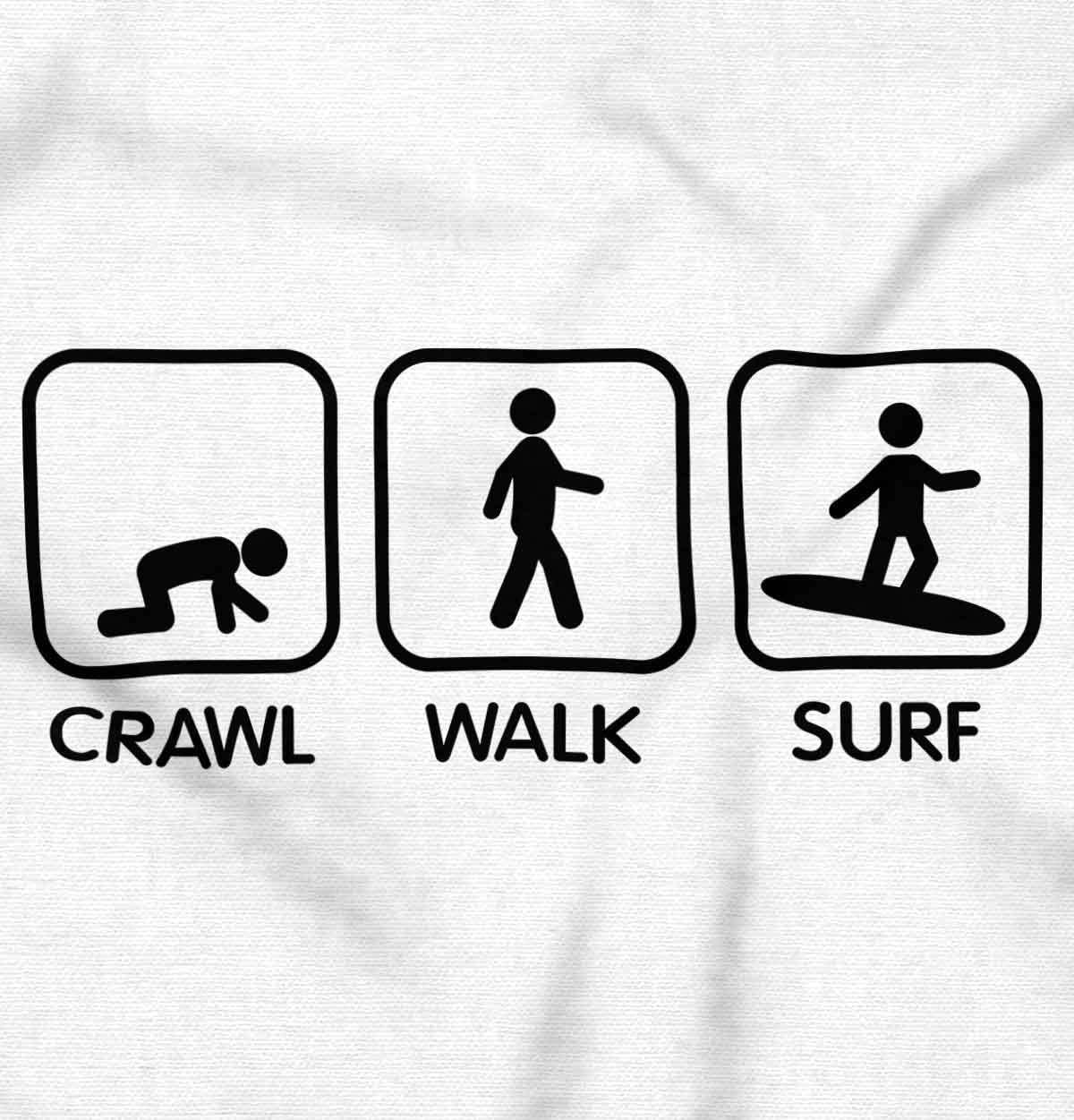 imageBrisco Brands Crawl Walk Surf Baby Romper Boys or GirlsWhite