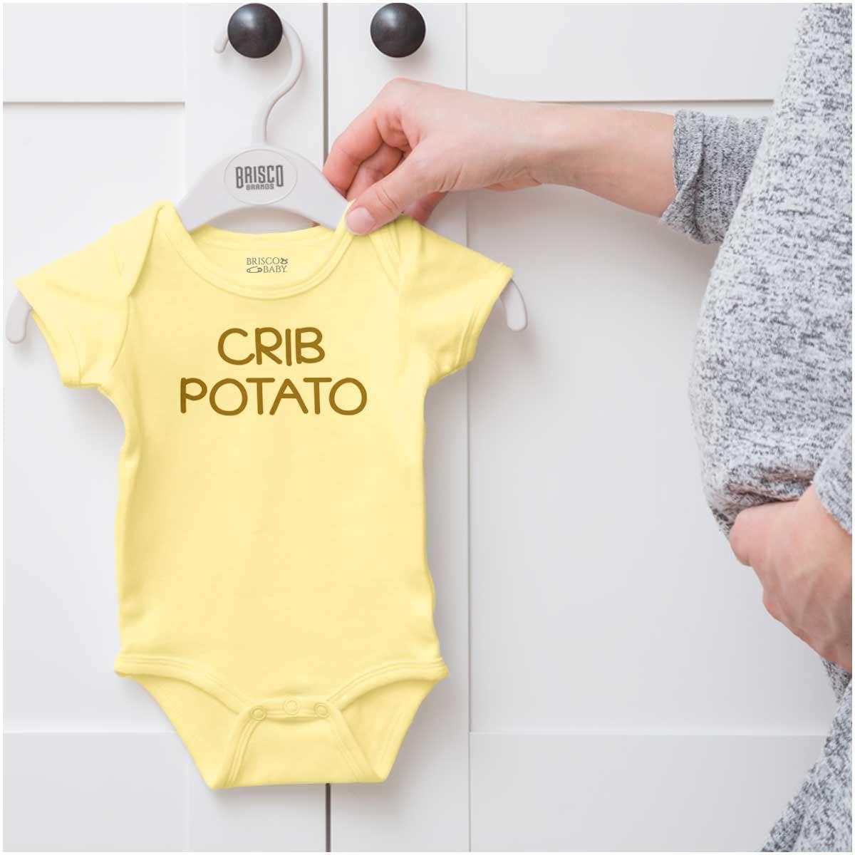 imageBrisco Brands Crib Couch Potato Lazy Cute Funny Baby Romper Boys or GirlsBanana