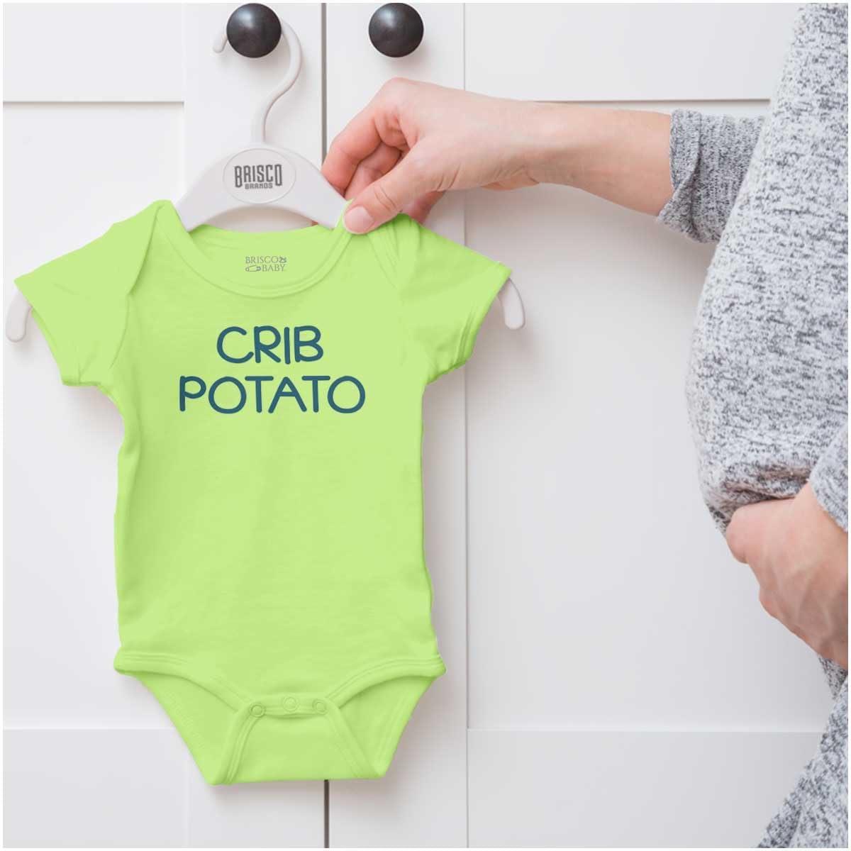 imageBrisco Brands Crib Couch Potato Lazy Cute Funny Baby Romper Boys or GirlsKey Lime